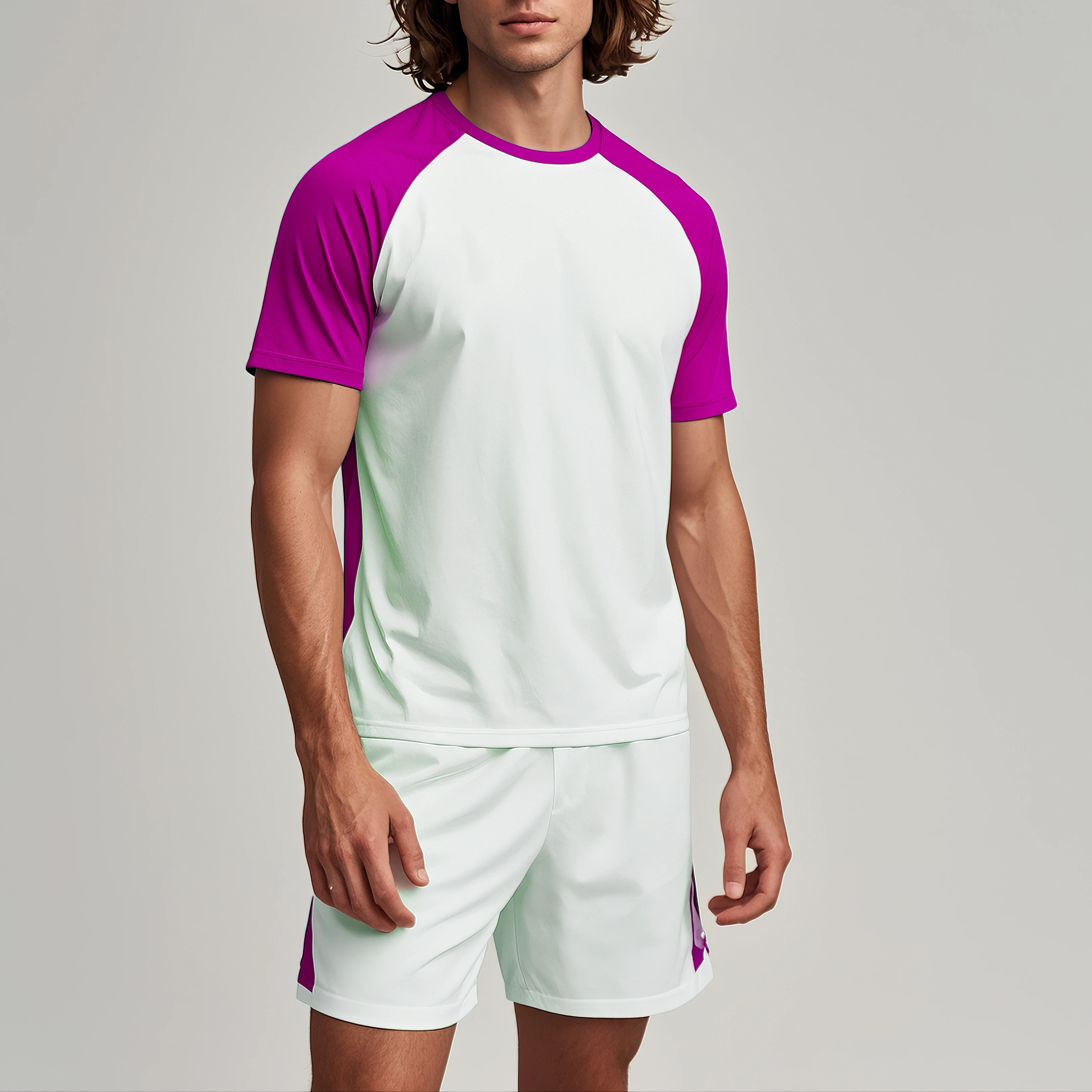 Luckpanther Summer Slim Fit Style Breathable Short Sleeve Contrast Color T Shirt Sports Casual T-shirt