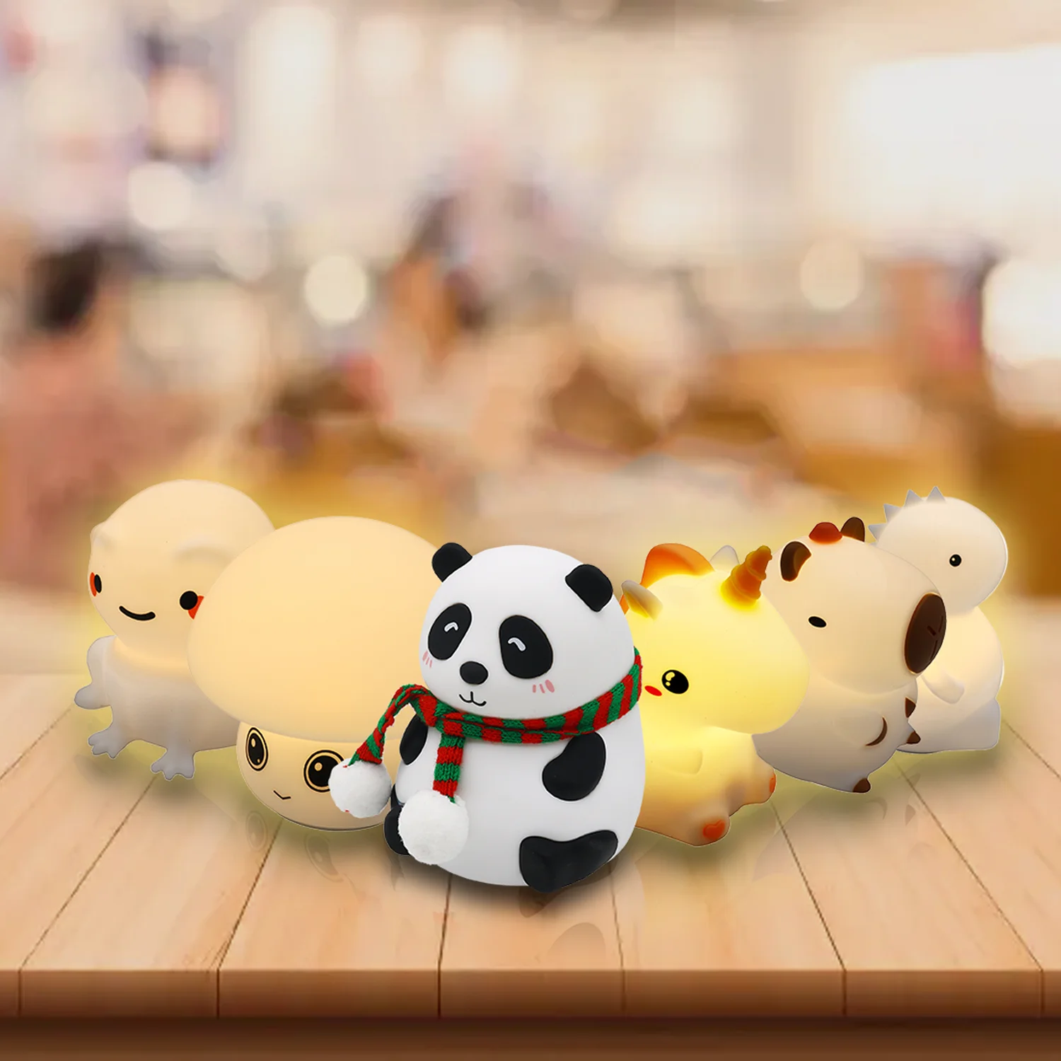 Mini Lovely Children Rechargeable Lamp Touch Silicone Light Up Silicone Animal Indoor Soft Decorative Pat Night Light