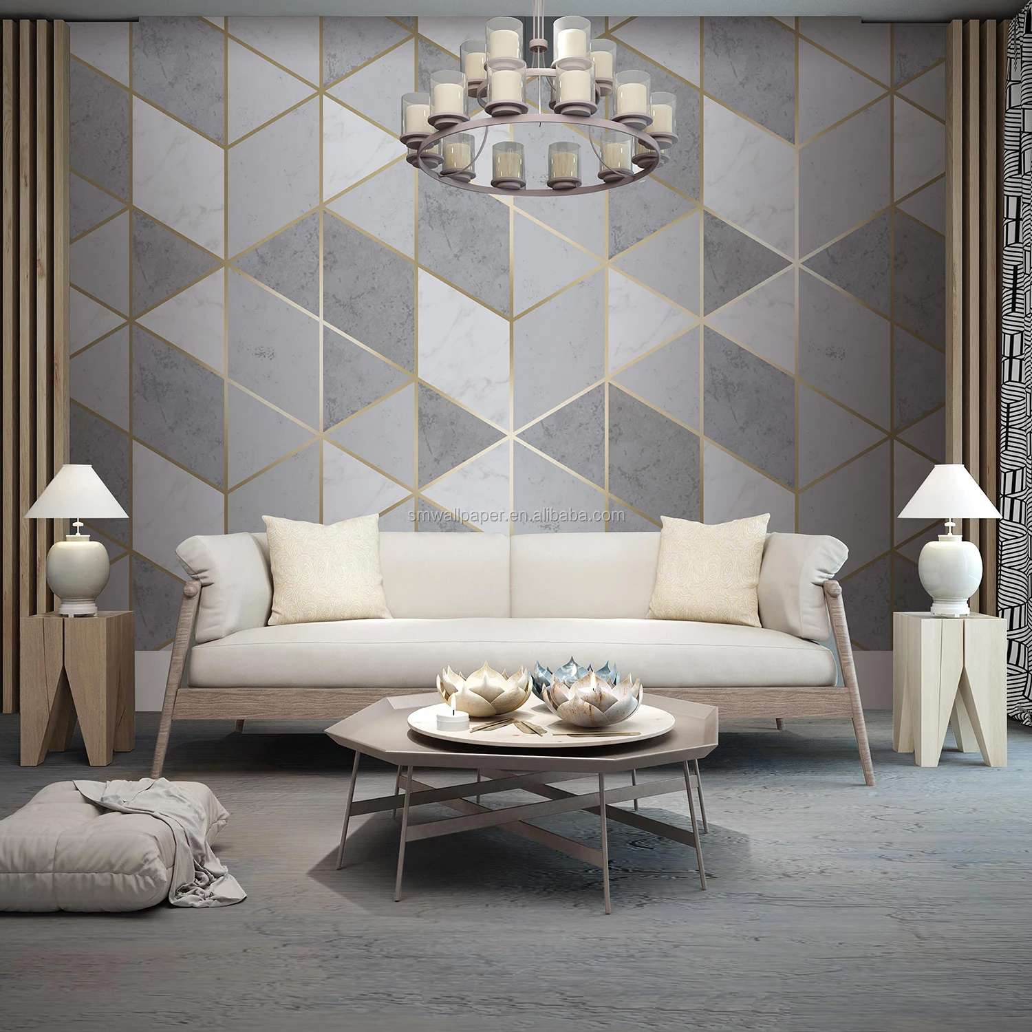 Beautiful Wallcovering vinyl wallpaper roll 3d wall panel modern fashionable wallpaper for decor