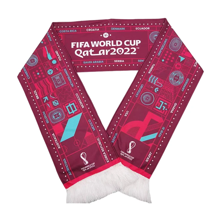Оптовая продажа Пользовательский логотип спортивный клубный футбольный шарф для болельщиков индивидуальный жаккардовый