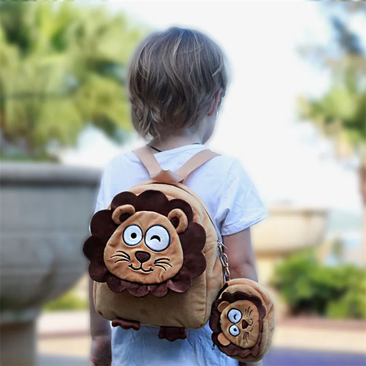 Comfortable Wear Resistant Custom Cute Cartoon Animal Backpack School Bag Plush Bag For Kindergarten