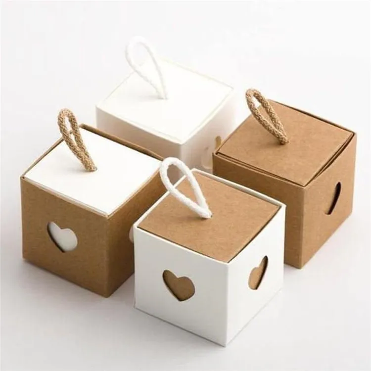 Custom unique style love wedding favor sweets chocolate kraft paper candy gift box