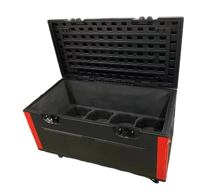 Empty  plastic Flight case for Stage Lighting waterproof case with wheels