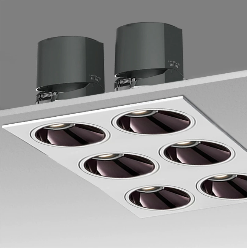 Современный регулируемый вращающийся прожектор, светодиодный потолочный светильник для использования в помещении для гостиничной комнаты, поверхностный и утопленный комбинированный светильник