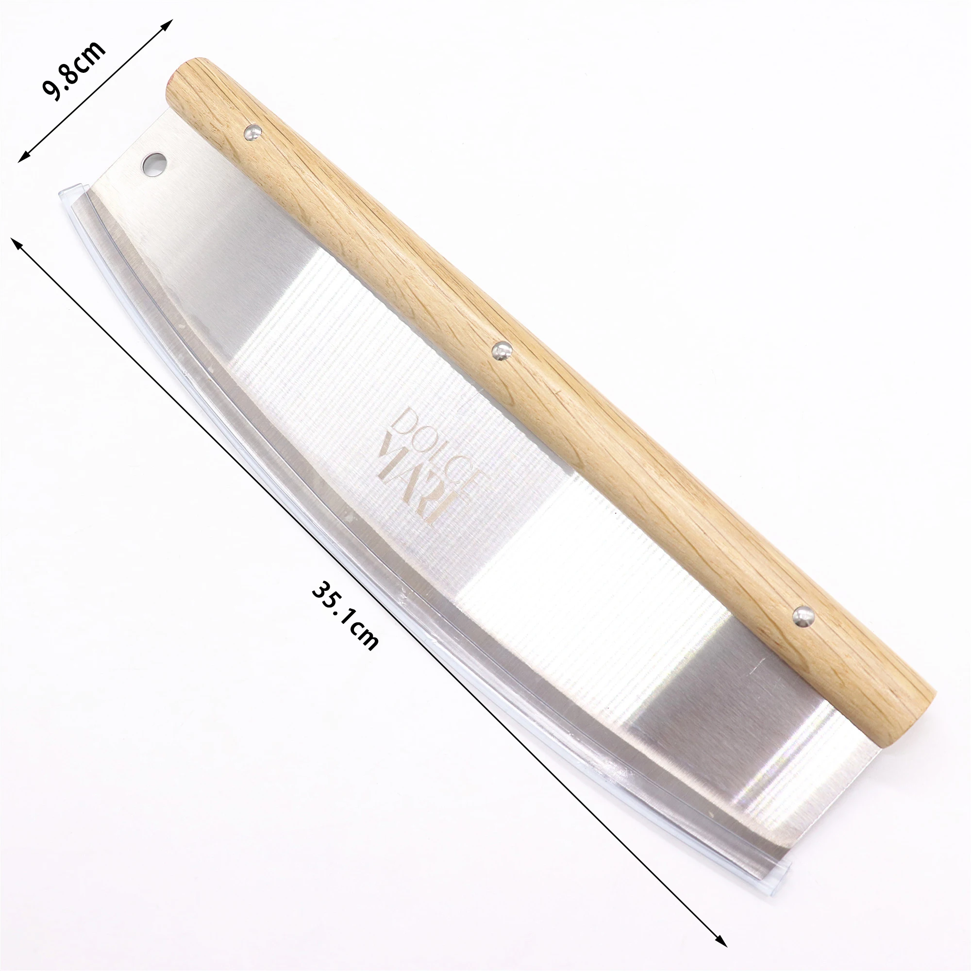 multi-purpose stainless steel sharp pastry dough  pizza scraper slicer knife divider chopper cutter for baking with wood handle