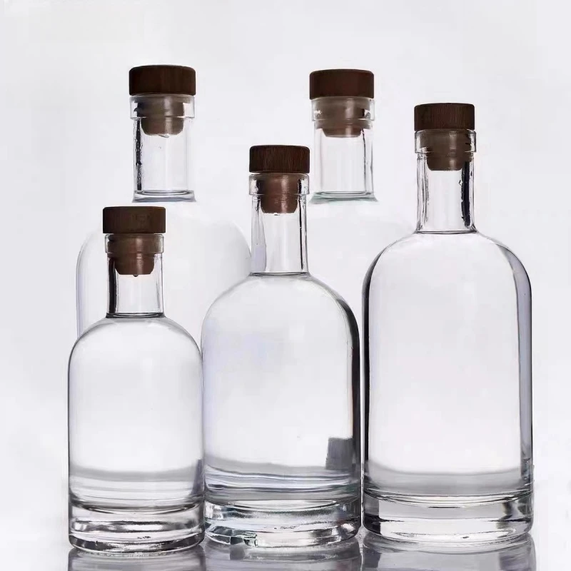 Бутылка прозрачного стекла Botellas De Cristal по индивидуальному заказу 200 мл 375 мл 500 мл 1 л бутылка водки с ликером Botellas De Cristal Para Licor 750 мл