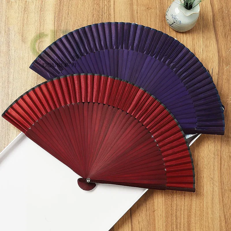 Custom Chinese Folding Hand Fan Decorative Handheld Silk Fan for Wholesale