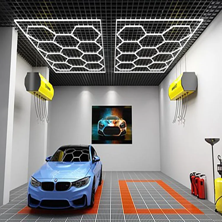 2022 Manufacturer waterproof car wash LED Hexagonal Light garage light led garage ceiling light