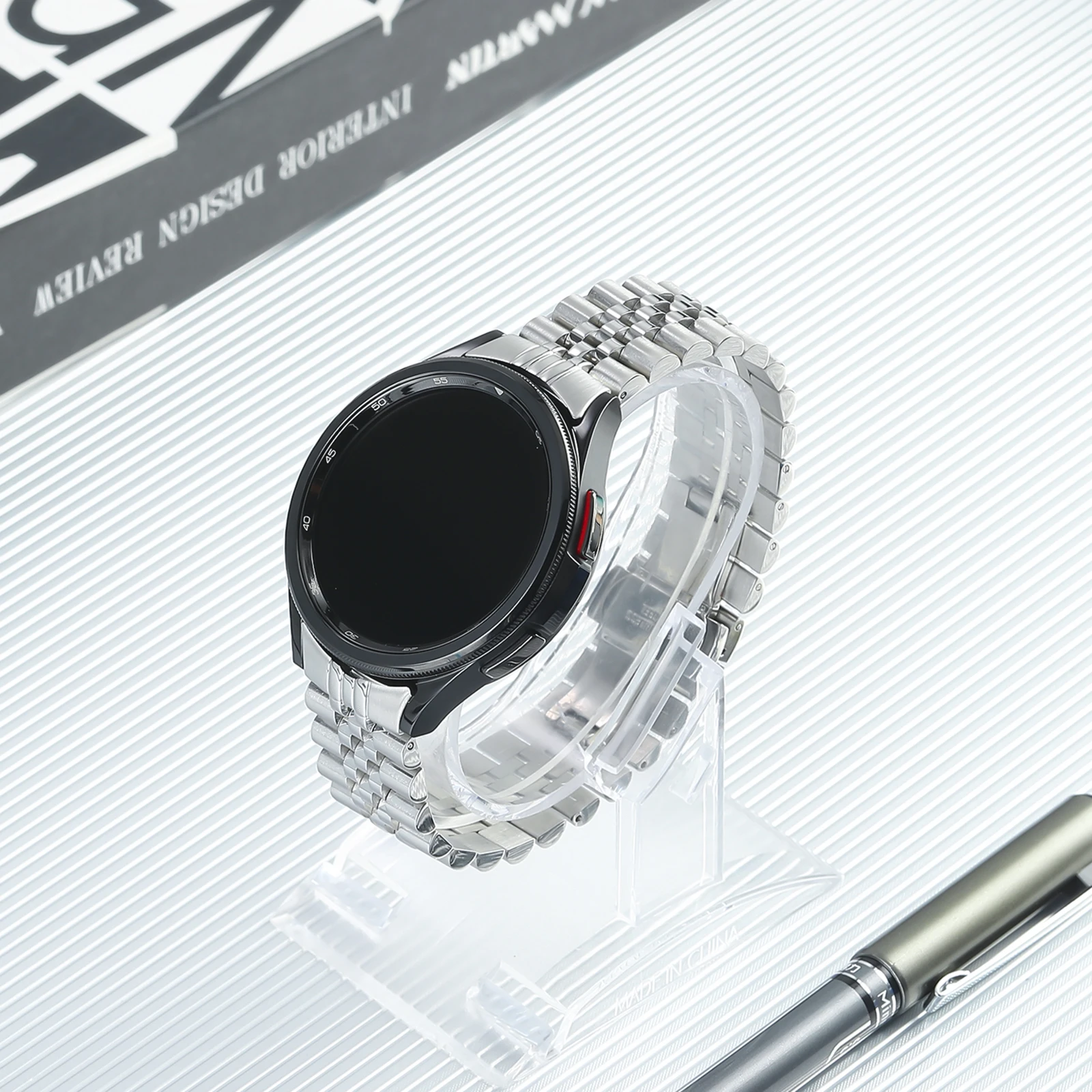 Galaxy Watch jubiler Strap For Samsung Galaxy  Watch 6 5 4 pro 40mm 42mm 44mm 45mm 46mm,No gap jubiler watch band