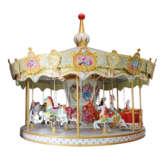 12-Seats Kids Carousel Amusement Rides  Metal Theme Park Rides for Home or School