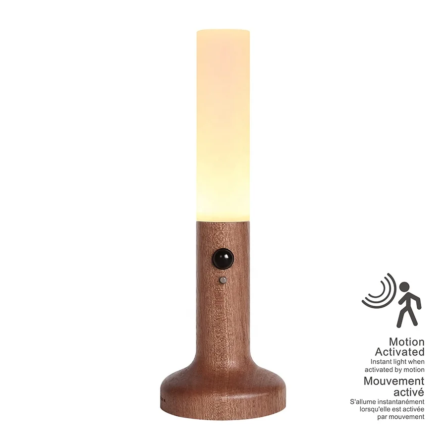 Premium Portable Wooden LED Night Light with High-Sensitivity Motion Sensor Technology for Enhanced Home Safety and Convenience