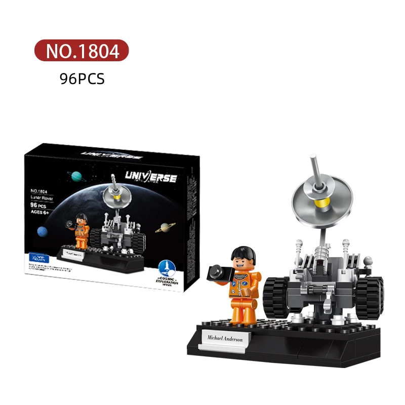 1804 Aerospace Series Lunar Rover Small Particles MOC Bricks Model Children Educational Assemble Building Block Plastic Toy