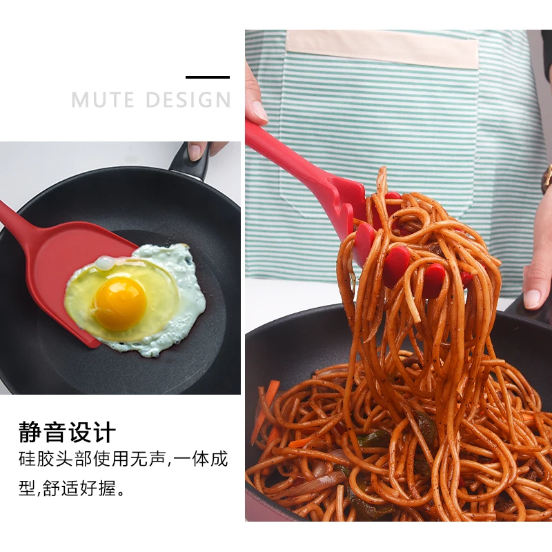 6-Piece Silicone Kitchen Utensil Set High Heat Resistant Hygienic One-Piece Design Large Non-Stick Spatulas