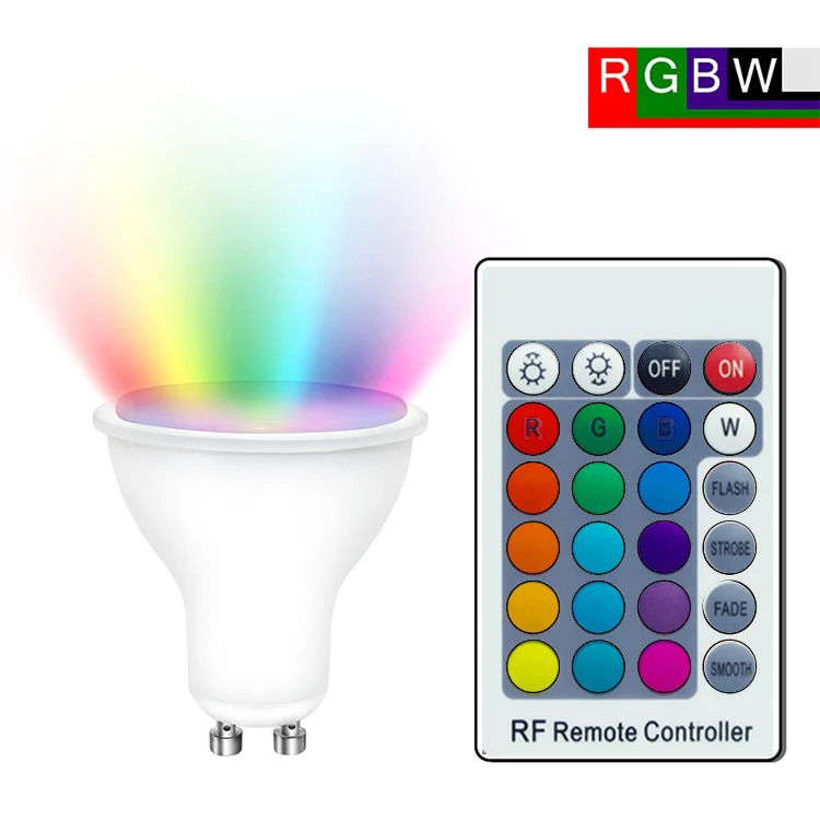 Infrared Remote Control 5w 400lm Ac120v 230v Gu10 Rgbw Sensor Led Bulb Lights Led Spotlights Bulb