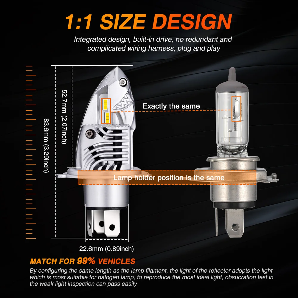 F10 h4 led headlight 70w Novsight led light bulb 6000k Motorcycle Canbus 12000lumen auto Car Led Headlight