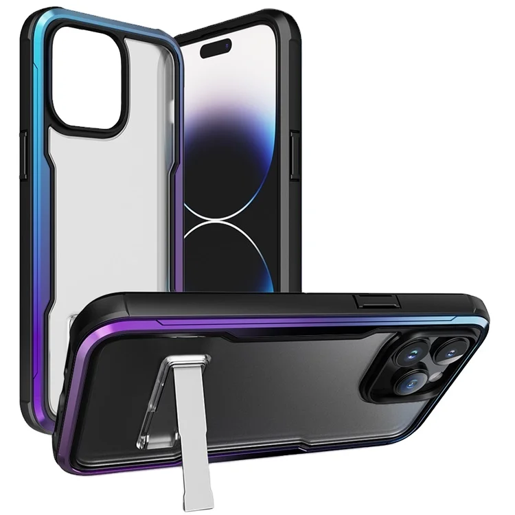 Customized Wholesale Gradient Colour Frame TPU PC Mental Fashion Phone Case