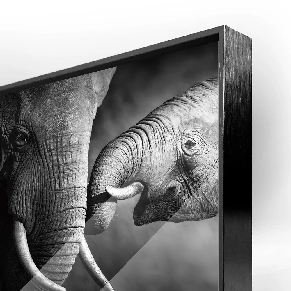 Hot Selling Crystal Clear Animal Mama Elephant Prints Canvas Art Frameless Acrylic Painting Oil Painting for Room