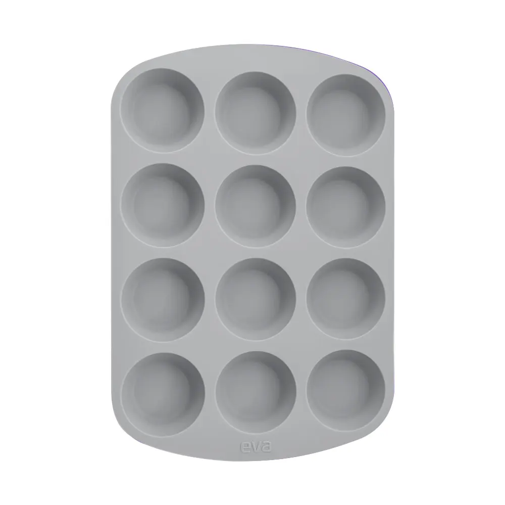 Custom manufacturer 12 Cavity Muffin Cake Mold reusable cupcake Tray Non Stick 12 Cups Silicone Muffin Pan Cupcake Pan