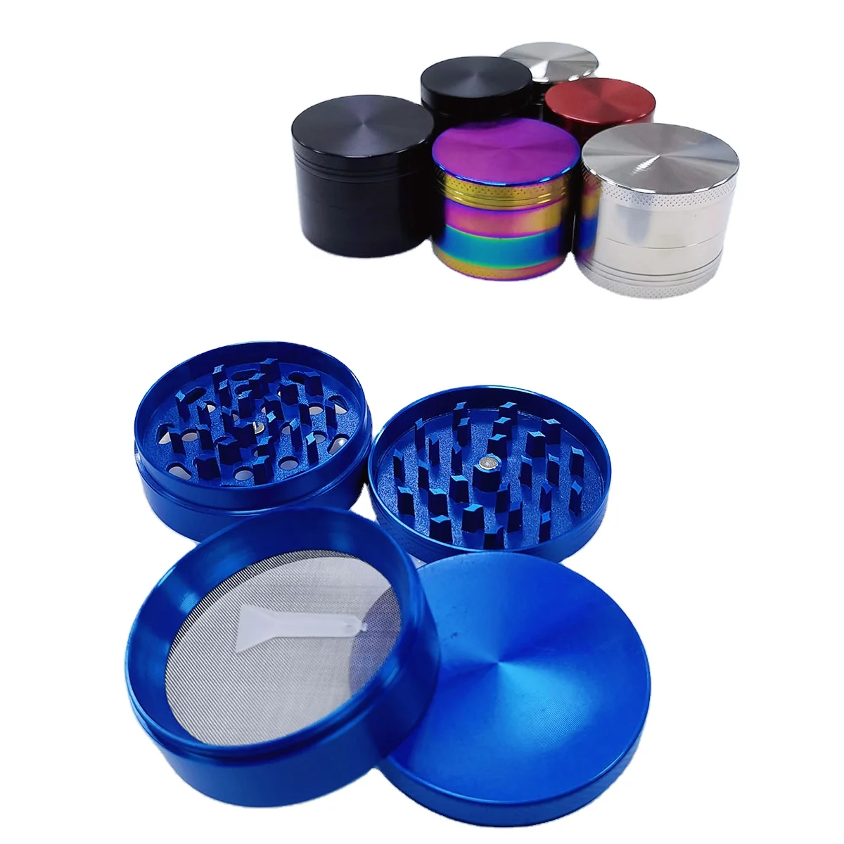 Wholesale Metal Aluminum Alloy Tobacco Custom Grinder 40MM 4 Layers Premium Custom Dry Herb Grinder For Smoking Accessories