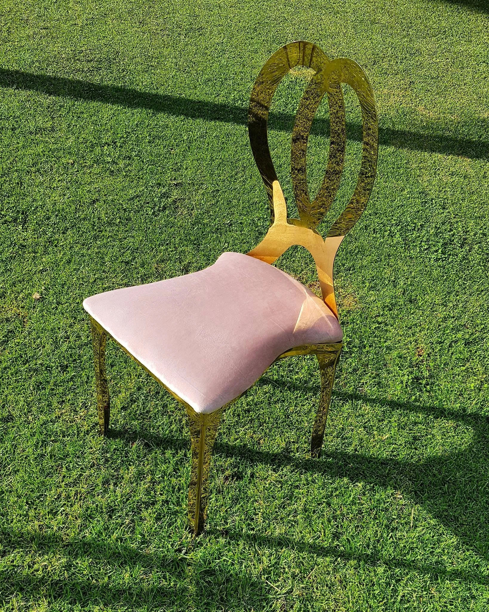 Luxury gold metal chair frames pink velvet wedding banquet dining chair series