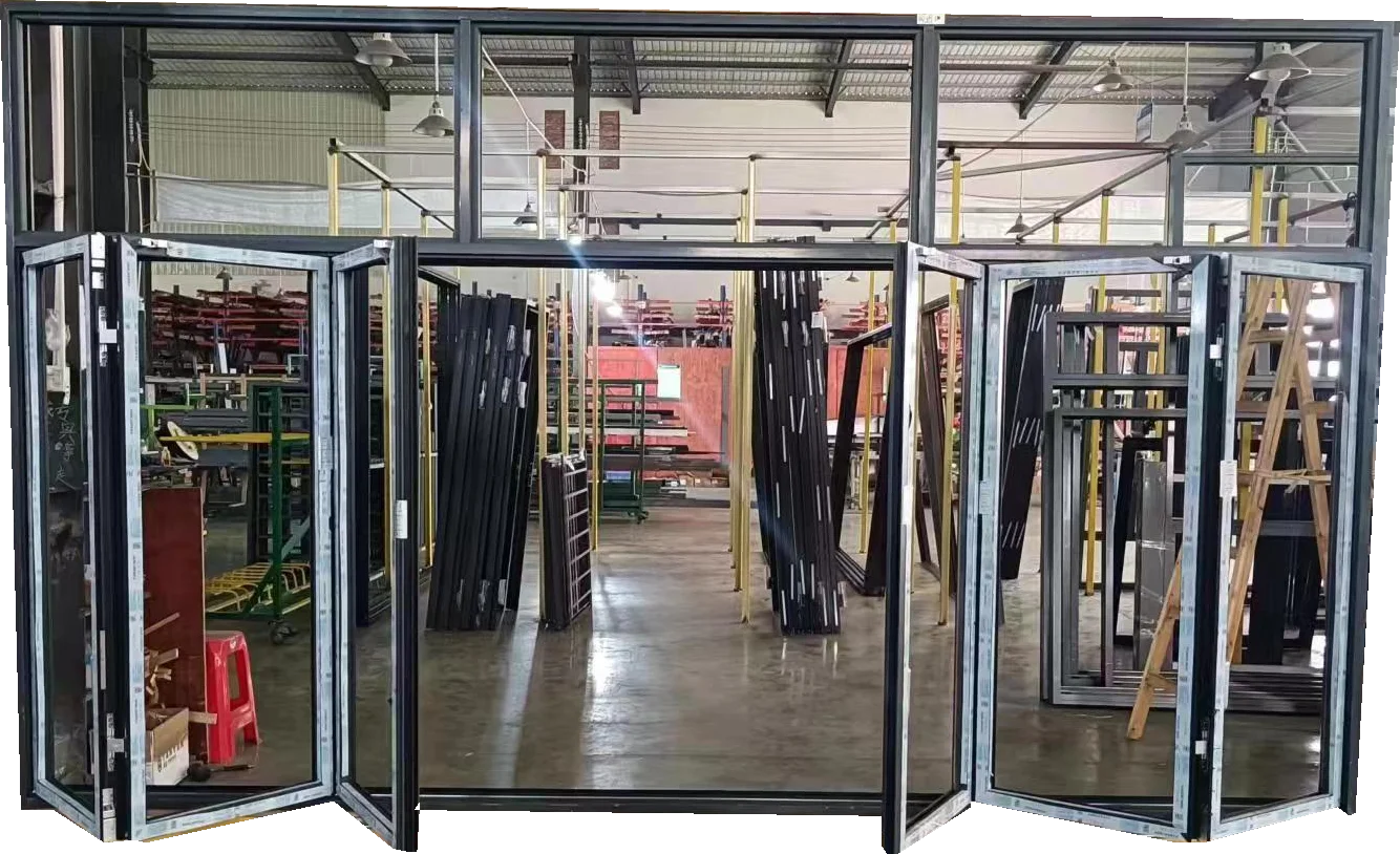 Factory   exterior folding sliding aluminum bi-folding windows aluminium folding window