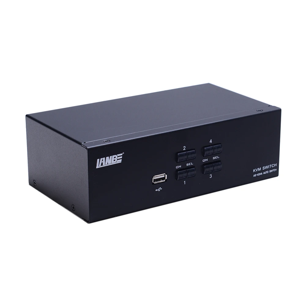 Fully Compliant 4K @30Hz Resolution 4 Ports HDMI Desktop KVM Switch With 4 pcs Cable dual monitor support