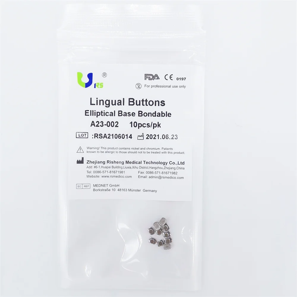 Orthodontic Lingual Buttons with Elliptical Base Orthodontic Accessories RS MEDICO