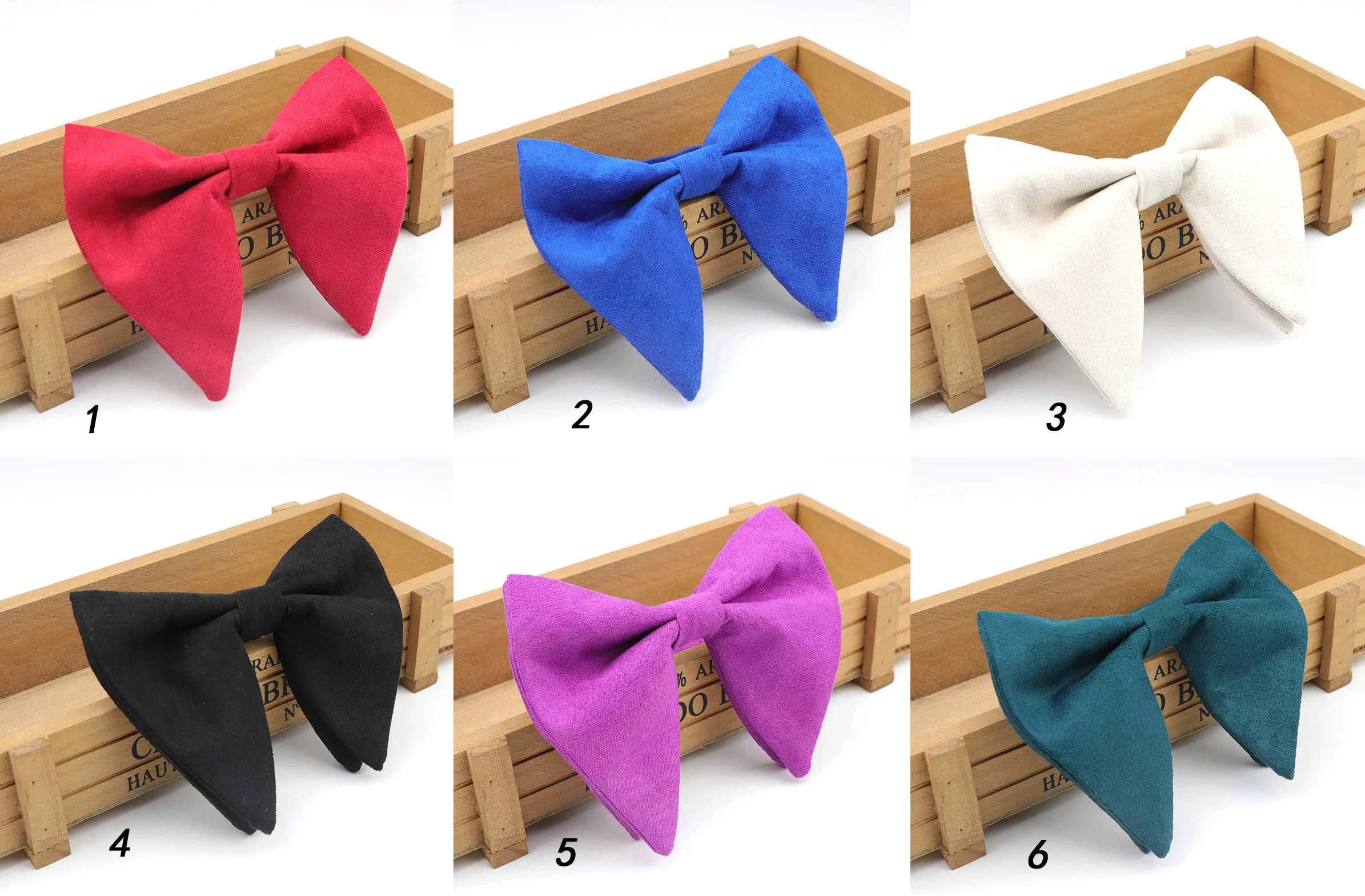 Velvet Solid Micro Suede Big Bowties Groom Imitation Leather Mens Plaid Soft Cravat Butterfly Gravata Male Corduroy Bow Ties