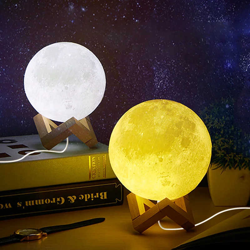 Wifi Tuya 3D Smart Led Night Moon Light Living Room Decoration Lighting Moon Magnetic Floating Table Lamp