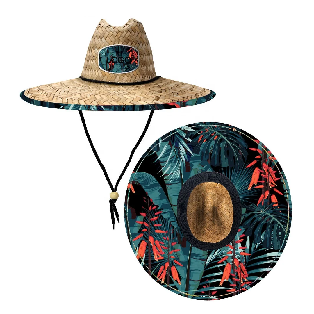 Воздухопроницаемая уличная соломенная шляпа upf50 lifeguard с широкими полями, сделанная в Китае