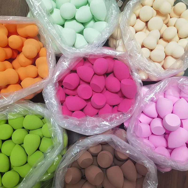 Custom Logo Latex Free Soft Makeup Sponge Facial Powder Blender Egg Makeup Blender For Foundation Multi-colored