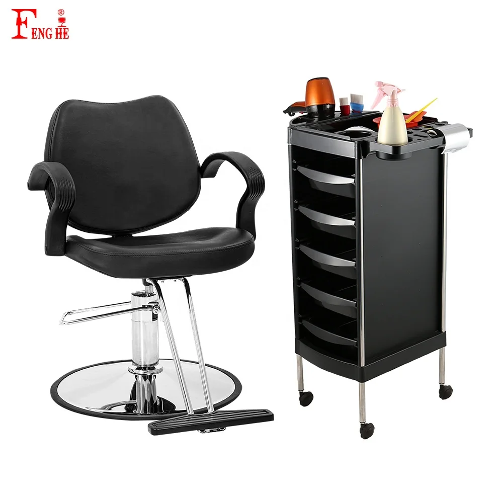 Wholesale Custom Modern Fashion Gold Other Hair Salon Furniture Set Salon Trolley Barber Chairs For Sale