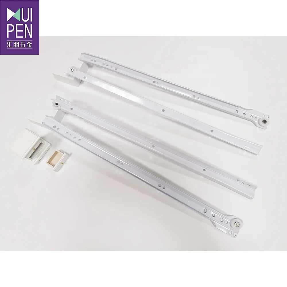 factory price  epoxy powder coating paint  200mm To 600mm Full Extension  Soft Close Telescopic Drawer runner