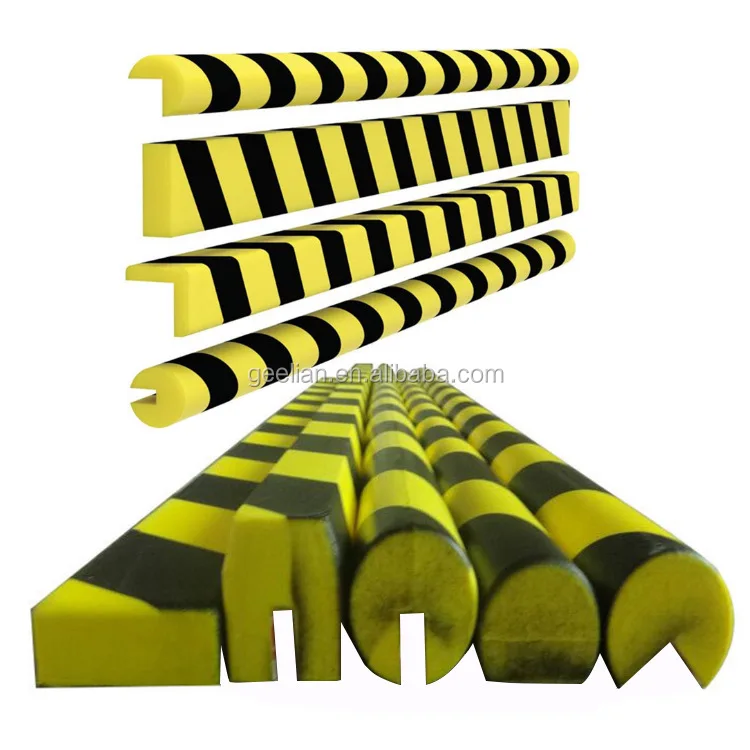 High density customized corner NBR parking garage column protector foam,Yellow/Black Extra Thicker Brown Edge & Corner Guard Set
