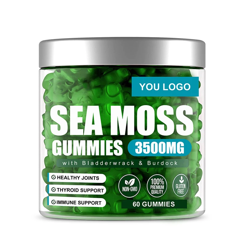 Private Label 60pc Vegan Organic Vitamin Minerals Detox Improve Immune Energy Seamoss Sea Moss Gummies