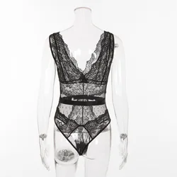 Hot Sensual Classy Perspective Women White Bridal Wedding Transparent Bodysuit Babydoll Sexy Exotic Lingeries For Lady Honeymoon