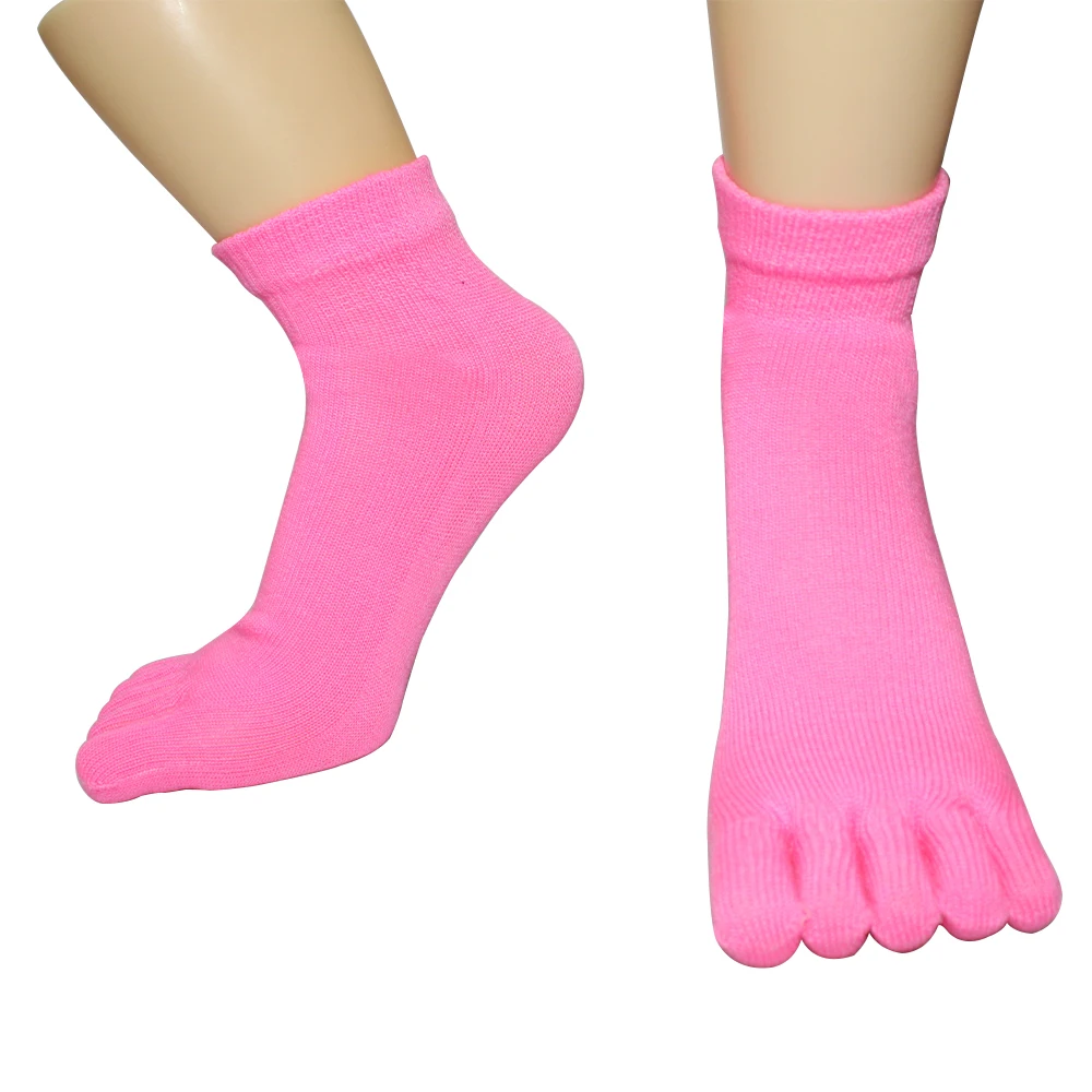 Cheap Sweat-Absorbent Soft Sport Slip Finger Socks Cotton Crew Unisex 5 Toe Socks for Men Women