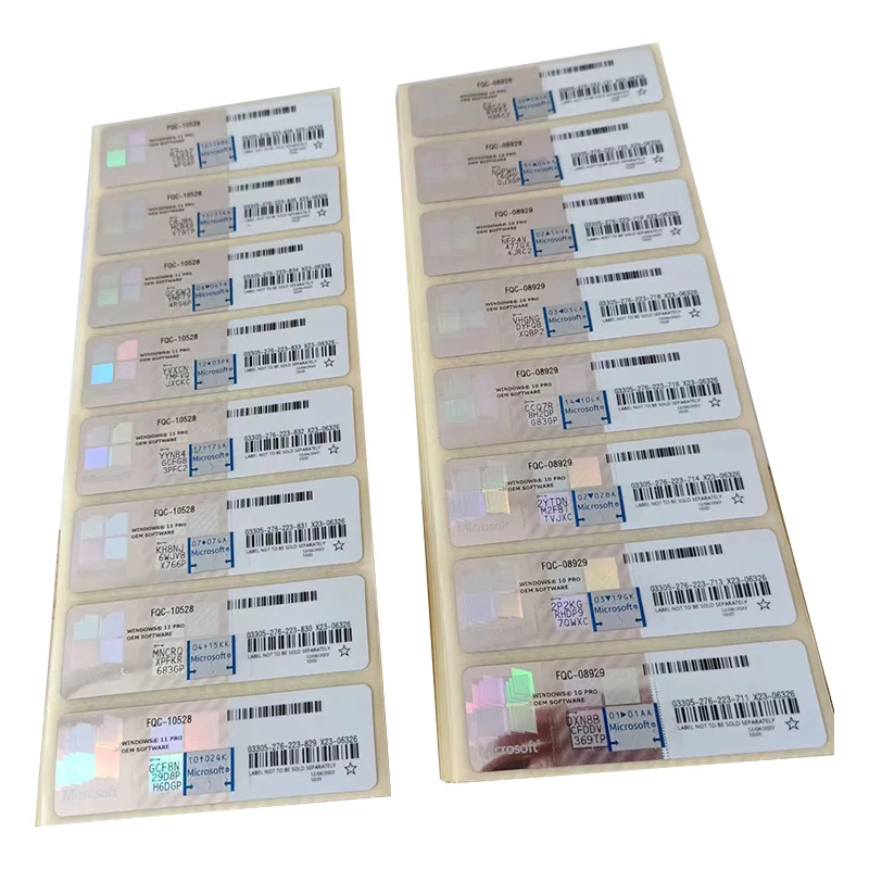 Genuine licence Microsoft Windows 11 Pro Oem Cos Sliver  Sticker Global Online Activation Lifetime Warranty Windows 11 Pro Key
