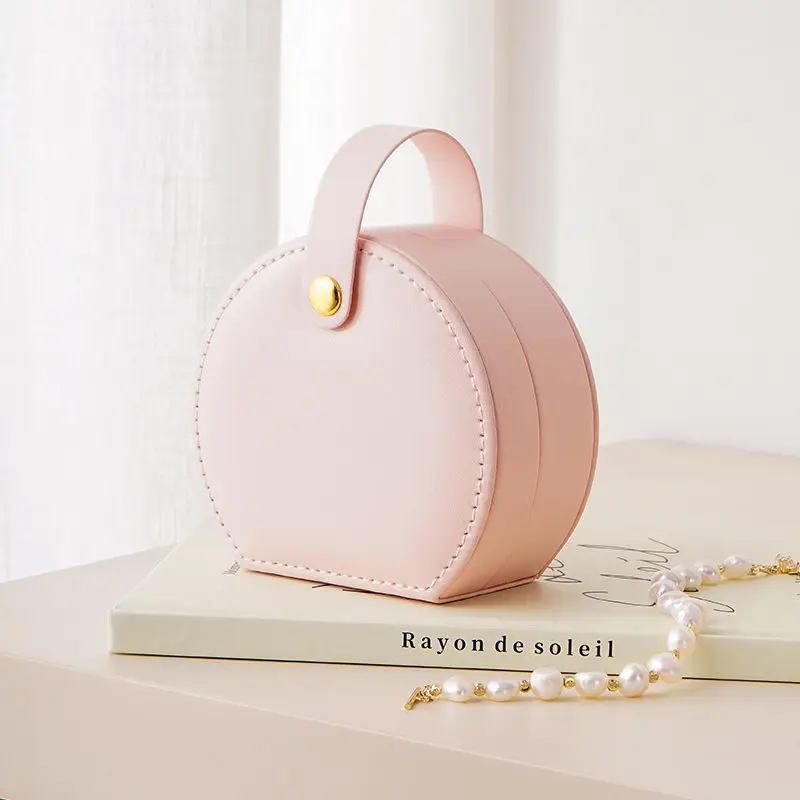 Customized PU Leather Jewellery Bags with Pocket Portable Earrings Necklaces Jewelry Ring Storage Bags For Travel Jewel Case