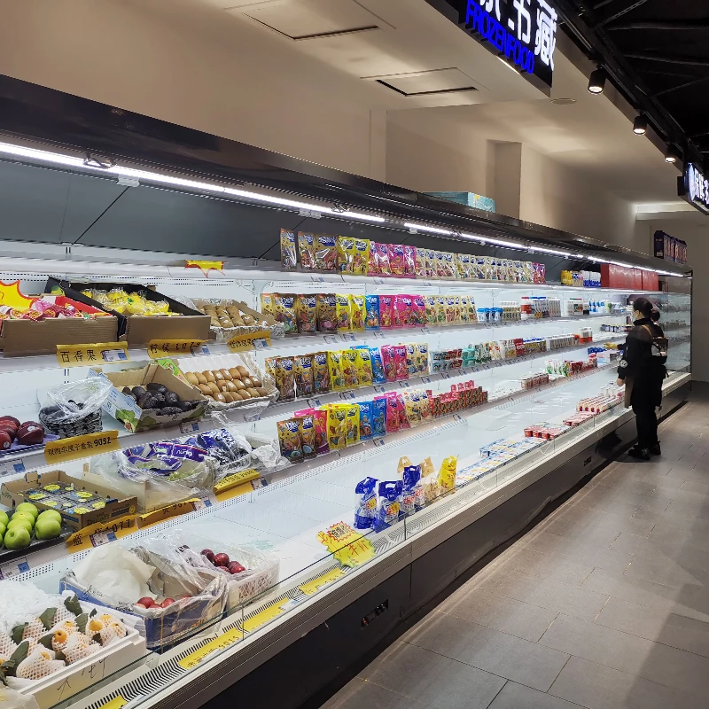 Supermarket Remote Open Type Multideck Display Cabinet Refrigerator for Vegetables and Fruits Storage