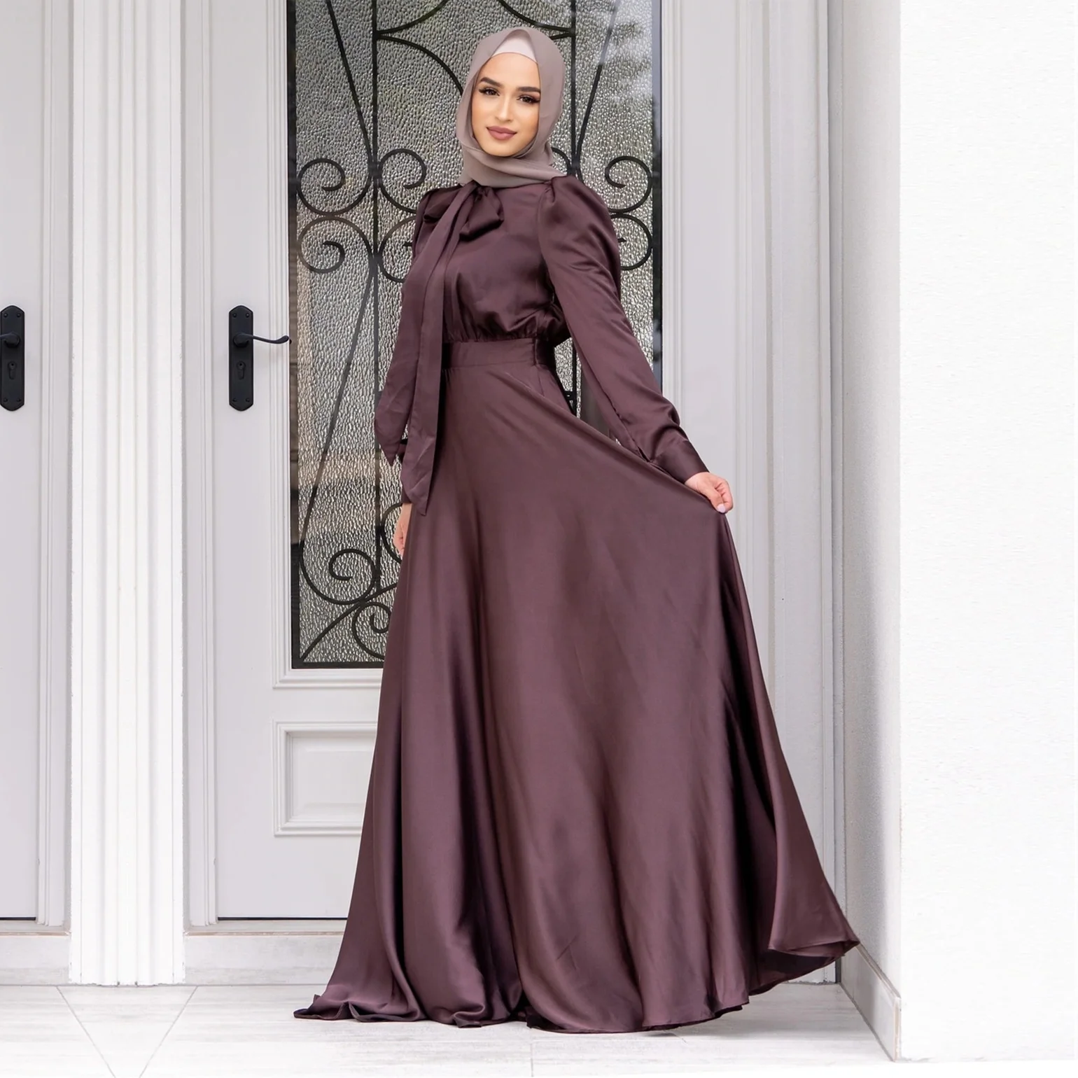Solid Color Woman Cabaya Turkish Buibui Abaya Muslim Skirt Women Dubai Fashon Open Abaaya Muslim Dress Abaya