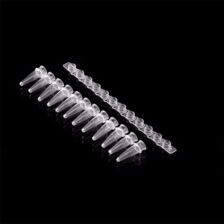 Virgin Polypropylene Culet Convex Cover Plastic 8 Strip PCR Tube Strip Lab Centrifuges Tube