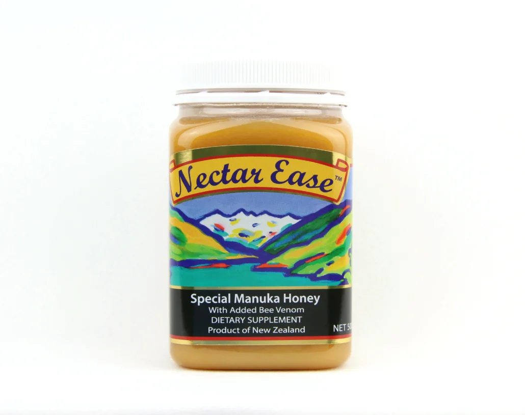Nectar Ease is nurtured by nature to put a spring in your step and contains Manuka Honey and Bee Venom