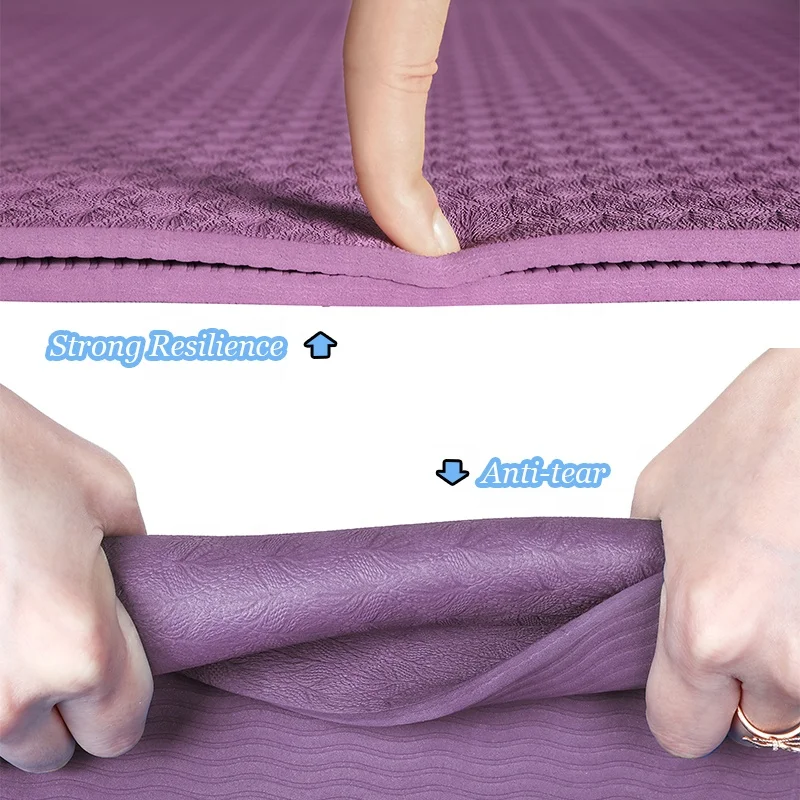 Custom Logo Printed 6mm Thick Non Slip Organic Eco Friendly Travel Pilates Fitness Exercise TPE Yoga Mat