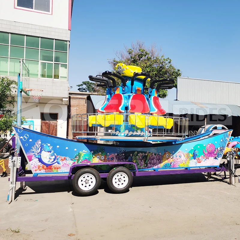 Newest design trailer flying car carnival games kids popular amusement park rides octopus flying car for sale