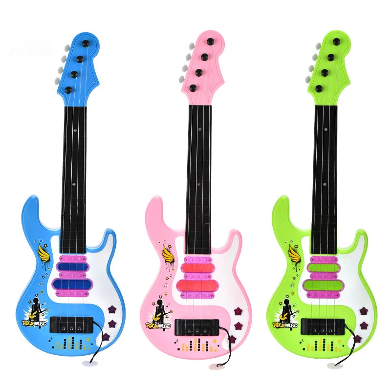 Mini Stringed Instruments Toy Kids Electronic Guitar Multi-function Mode Instrument Music Education Guitar Toy with Light