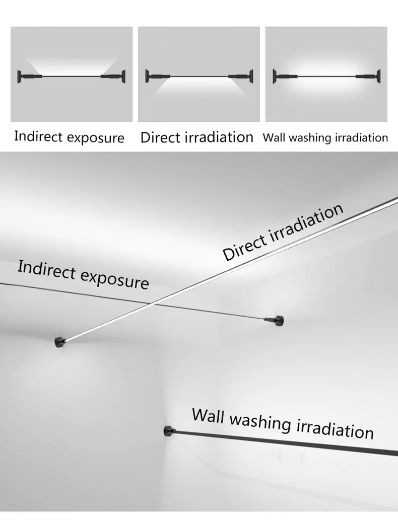 New Arrival Fashionable Black White Wall Washer 2835 Cob Led Strip Profile Stainless Steel Suspended Led Skyline Linear Light