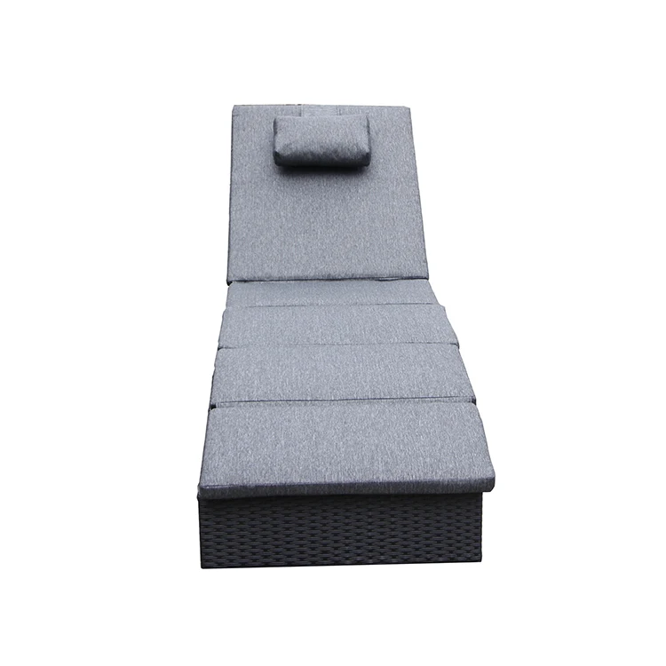 
Outdoor rattan chair lounge hotel recliner chair with storage function 