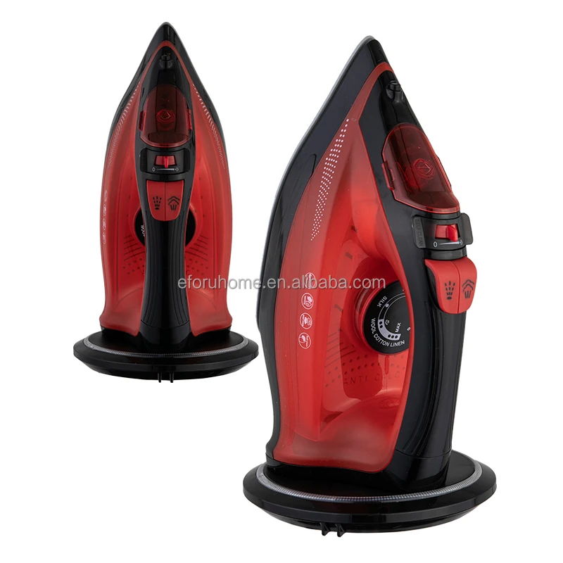 EFORU Portable Dry Spray Steam Powerful Double Soleplate Wireless Steam Iron with LED Light