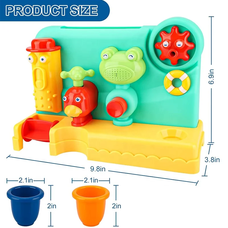 Toddlers Shower Water Sprinkler Waterfall Fill Spin Flow Bathtub Toys 4-in-1 Reused Shower Bath Toy